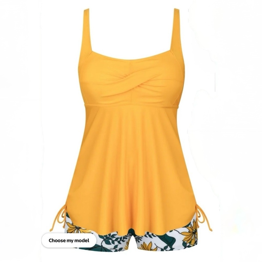 Rivelino Tankini Swimsuit for Women Two Piece Flowy Bathing Suits with Shorts